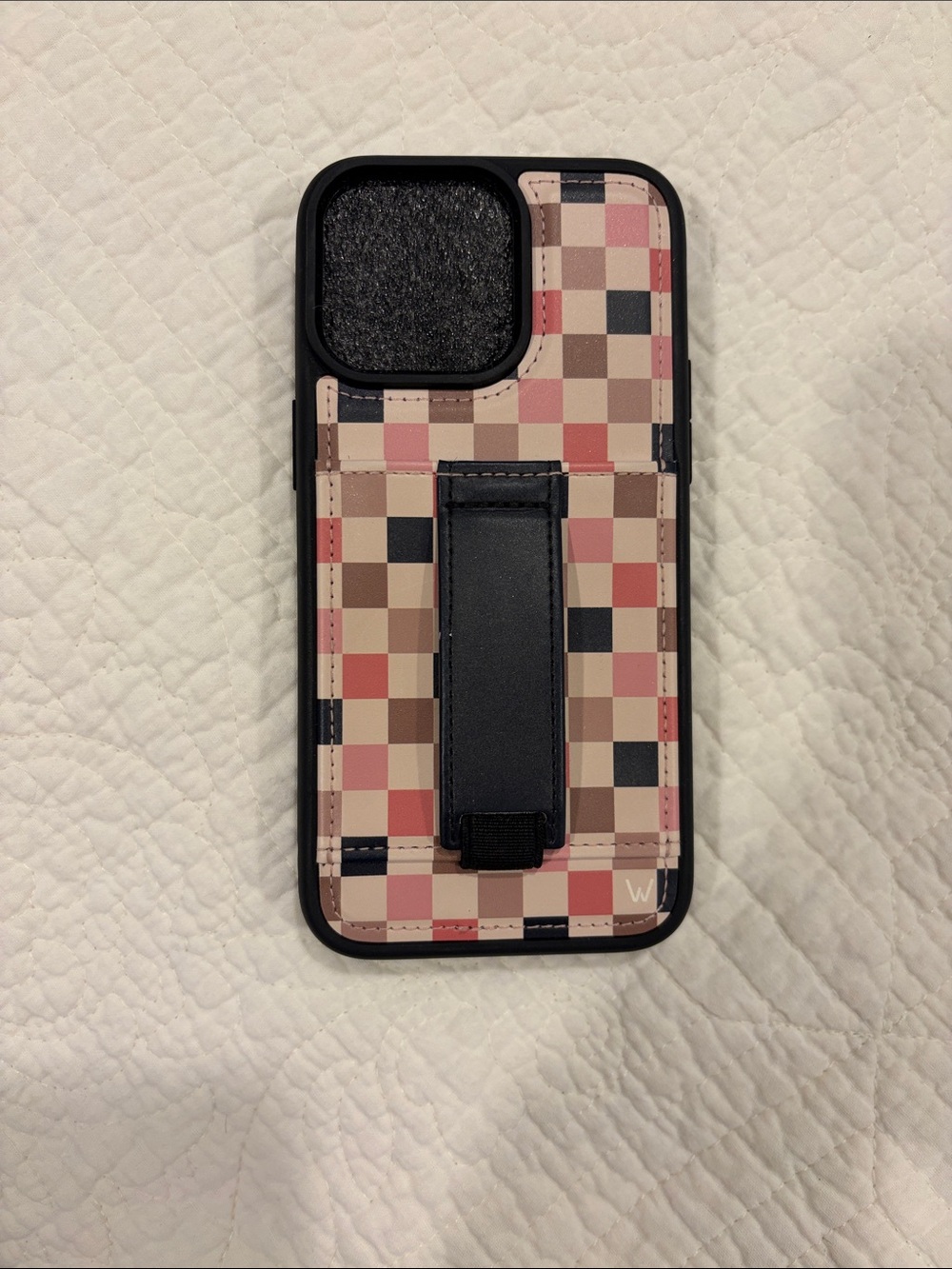 Walli iPhone 15 Pro Max Checkered Phone Case with Hand Strap